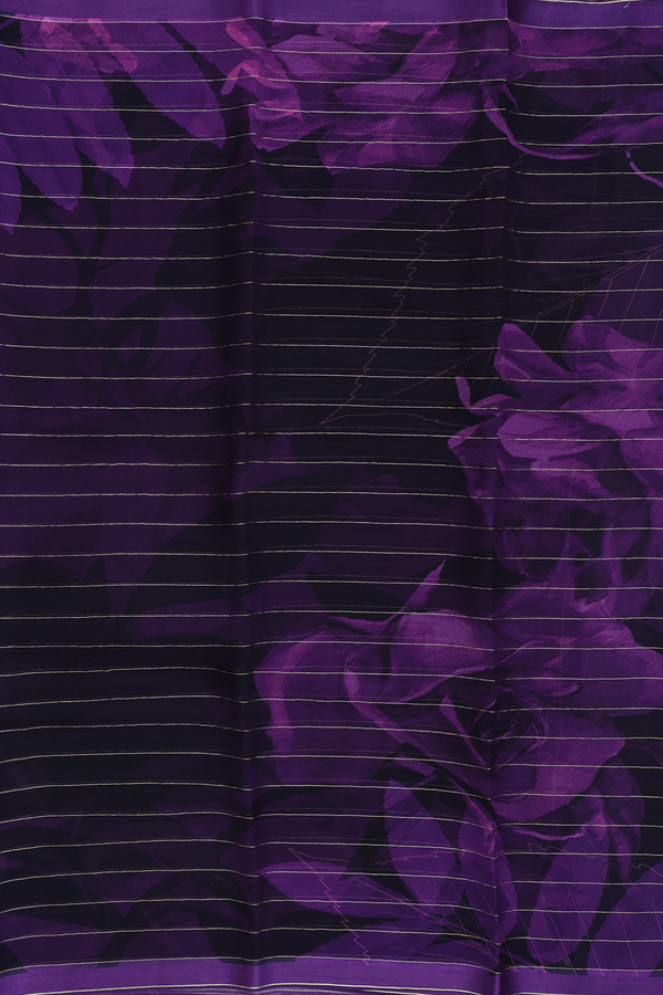 Chiffon Saree In Shades Of Purple With Stripes Design