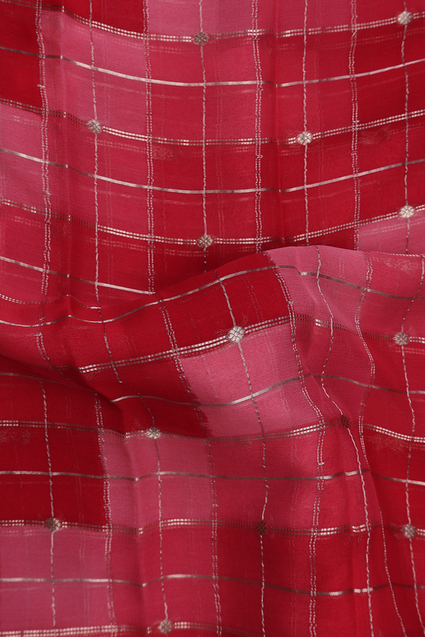 Chiffon Saree In Shades Of Red With Allover Design