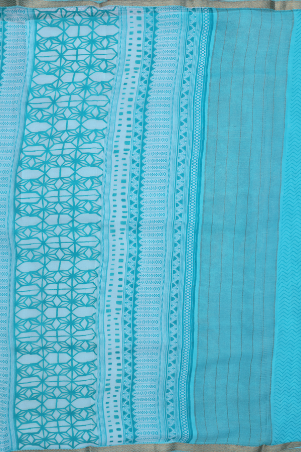 Chiffon Saree In White With Floral Design