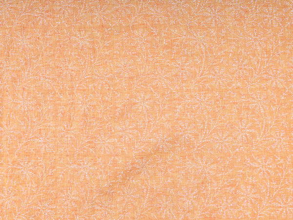 Chikankari Work Orange Cotton Unstitch Salwar Material