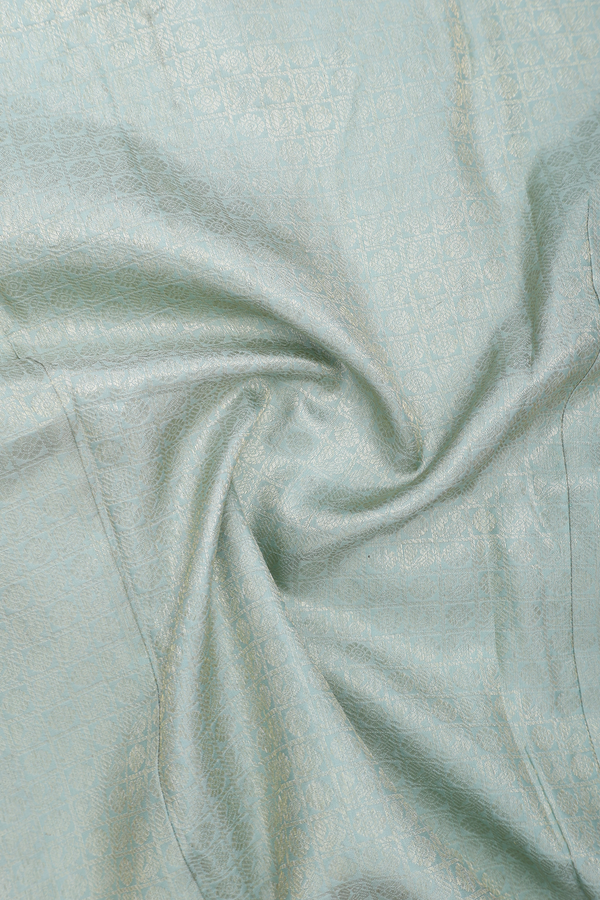 Chinese Collar Allover Design Pastel Green Banaras Shirt