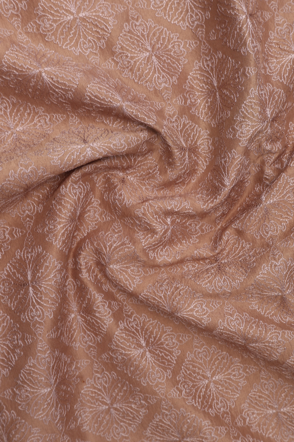 Chinese Collar Embroidery Work Brown Tussar Naran Long Kurta