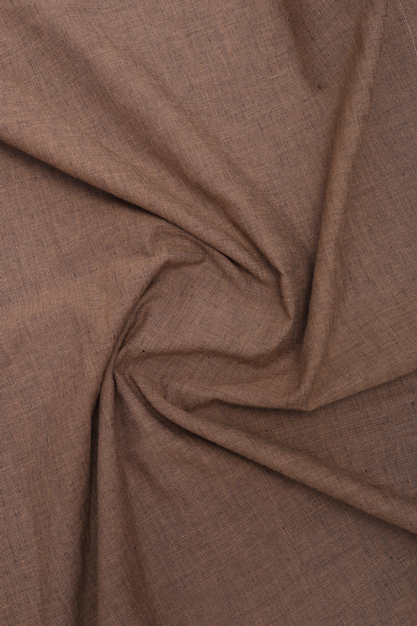Chinese Collar Plain Brown Cotton Long Kurta