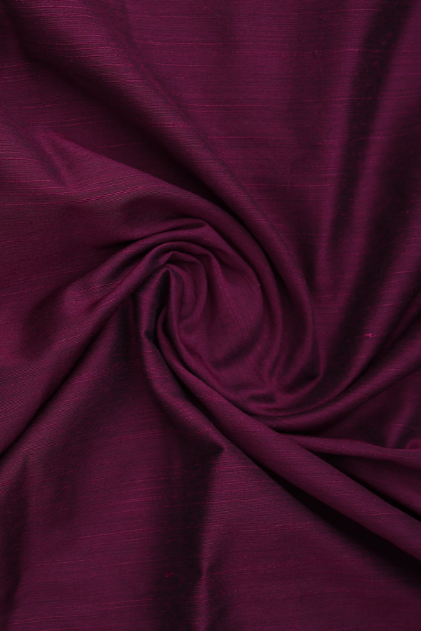 Chinese Collar Plain Plum Purple Raw Silk Long Kurta