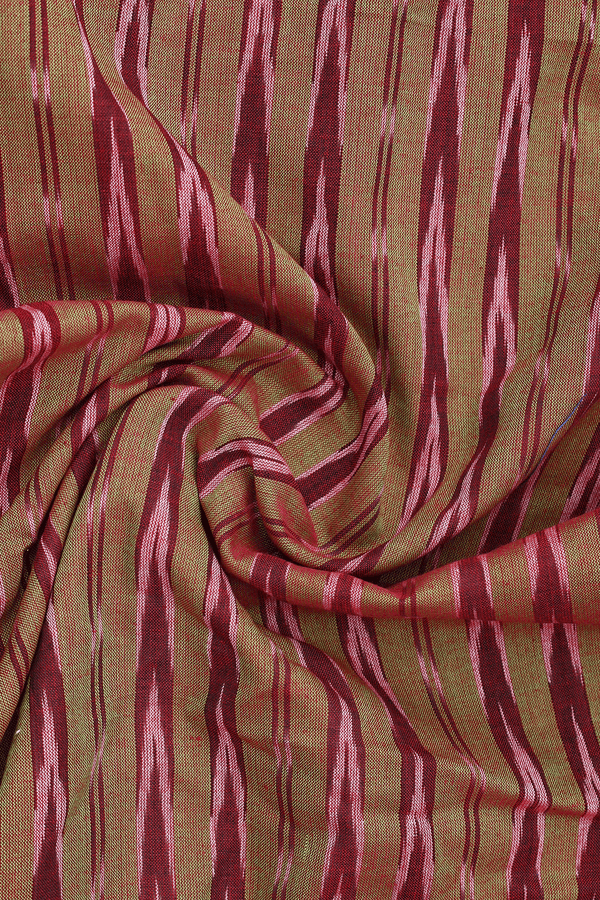 Chinese Collar Printed Design Dual Tone Ikat Cotton Short Kurta