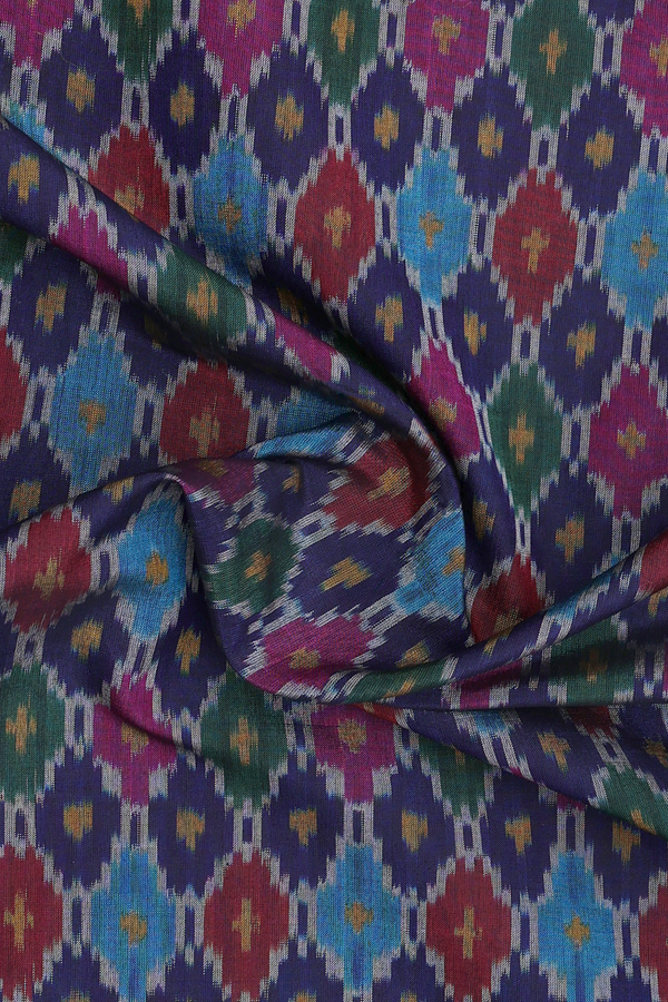 Chinese Collar Printed Design Multicolor Silk Cotton Long Kurta