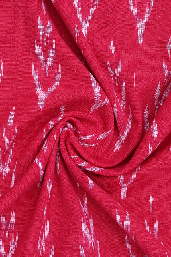Chinese Collar Printed Design Rani Pink Cotton Long Kurta