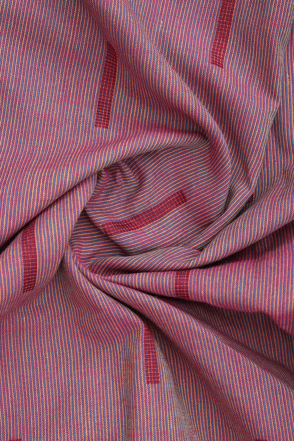 Chinese Collar Stripes Design Dual Tone Cotton Short Kurta