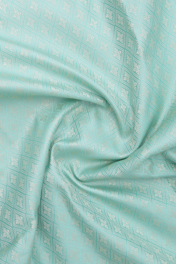 Chinese Collar Threadwork Design Green Banarasi Long Kurta