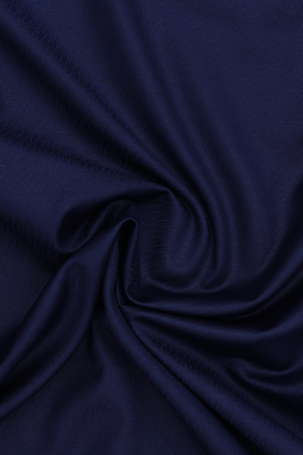 Chinese Collar Threadwork Design Navy Blue Cotton Long Kurta