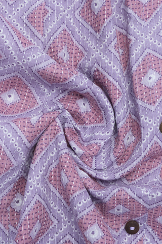 Chinese Neck Diamond Design Purple And Pink Cotton Long Kurta