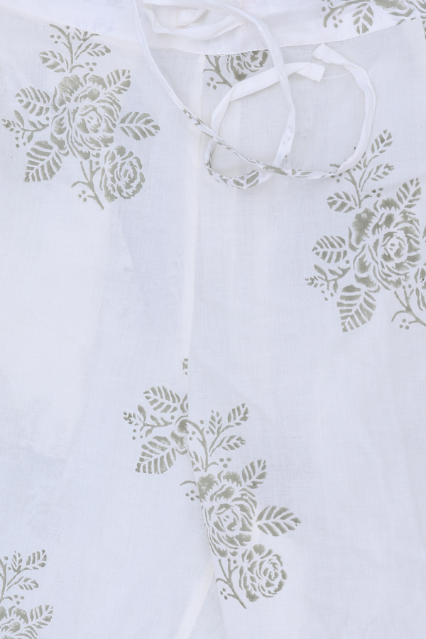 Chinese Neck Floral Design Green Jaipur Cotton Salwar Set