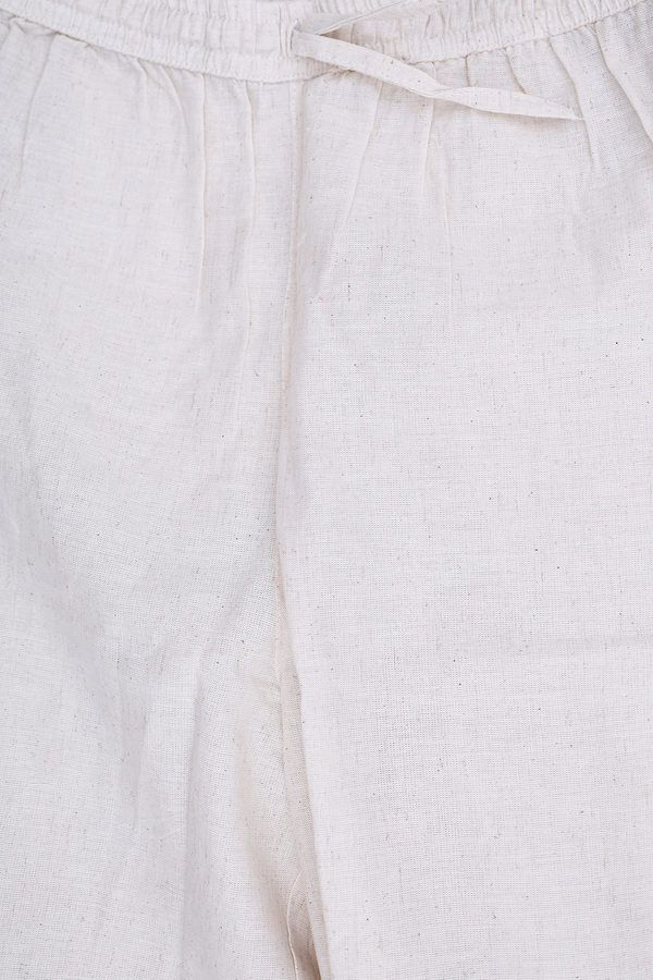 Chinese Neck Floral Design White Cotton Salwar Set