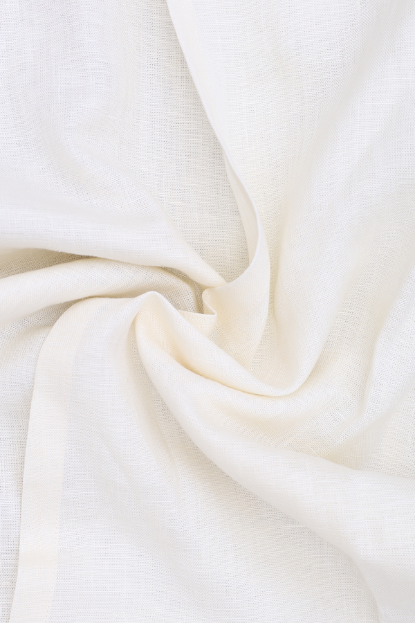 Chinese Neck Plain Egg White Linen Long Kurta