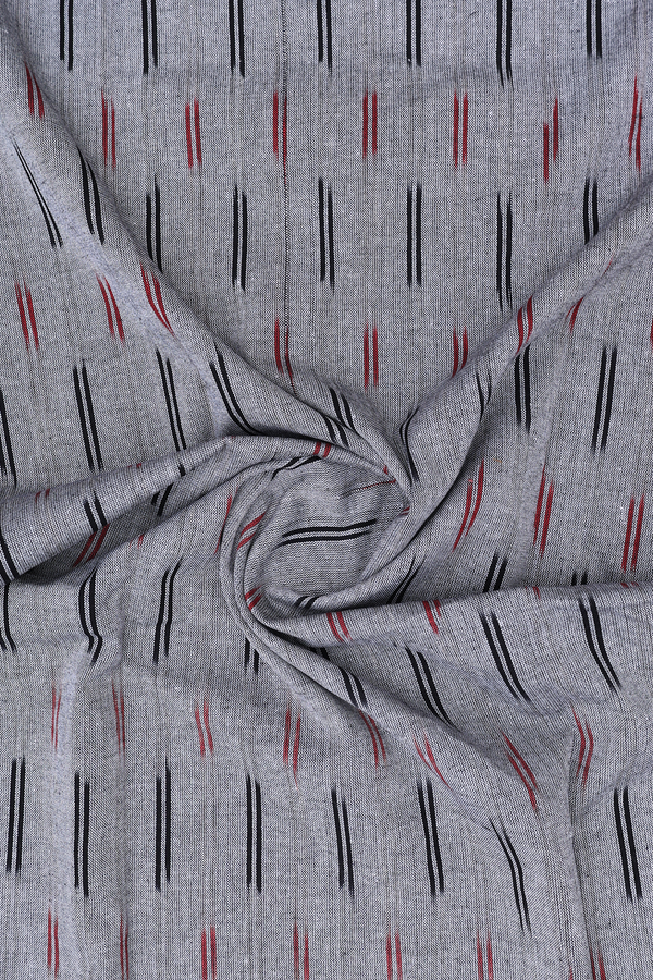 Chinese Neck Printed Design Grey Cotton Salwar Set