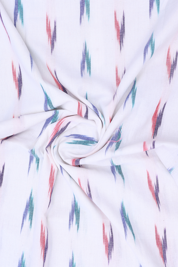 Chinese Neck Printed Design White Cotton Salwar Set