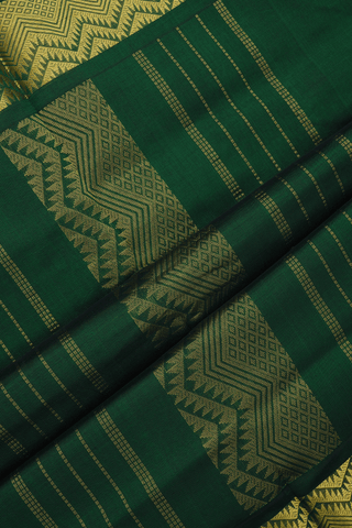 Circle Zari Buttas Dark Green Traditional Silk Cotton Saree