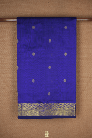 Circle Zari Buttas Royal Blue Traditional Silk Cotton Saree