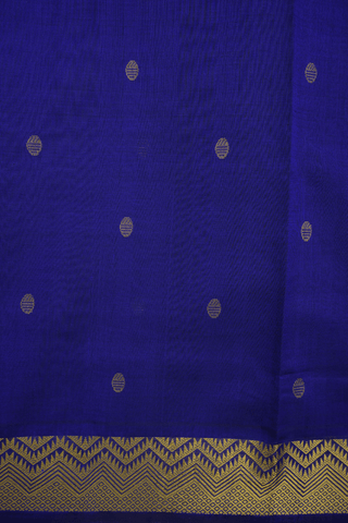Circle Zari Buttas Royal Blue Traditional Silk Cotton Saree