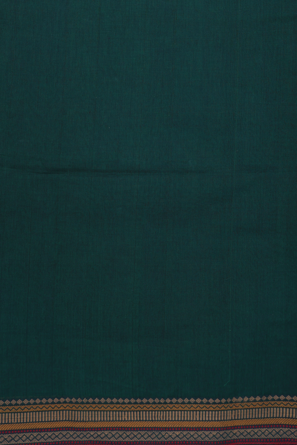Coimbatore Cotton Saree Forest Green With Threadwork Buttas