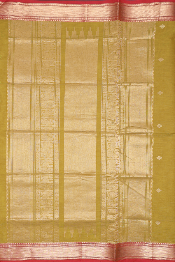 Coimbatore Cotton Saree Greenish Brown With Diamond Buttas