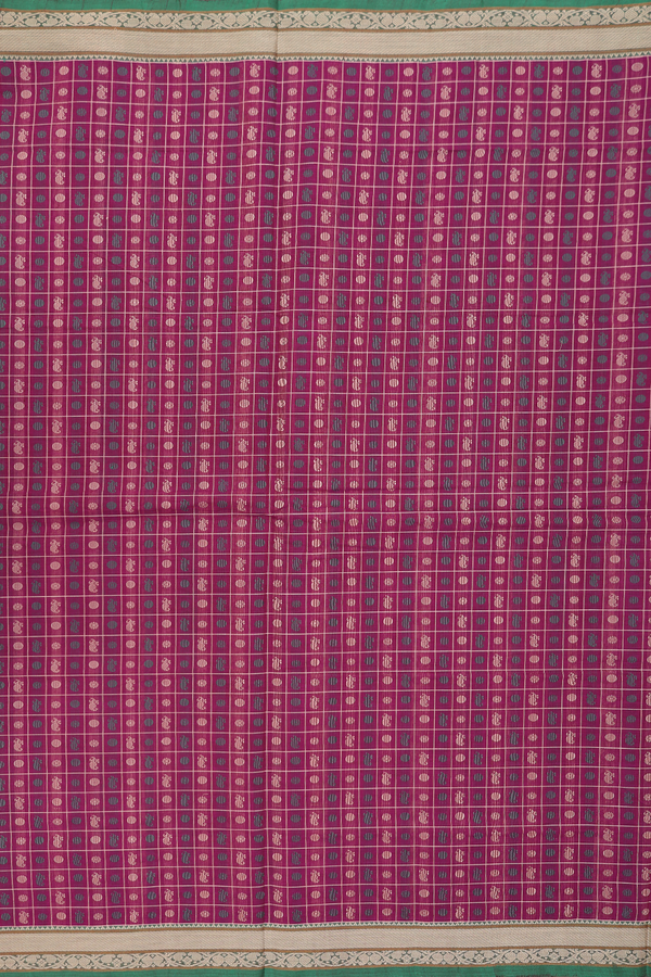 Coimbatore Cotton Saree In Berry Purple With Checks Design
