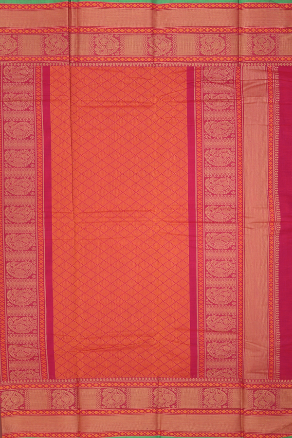 Coimbatore Cotton Saree In Berry Purple With Paisley Buttas