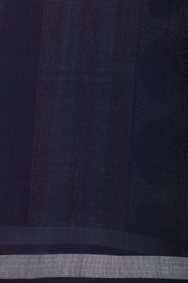 Coimbatore Cotton Saree In Berry Purple With Threadwork Motifs