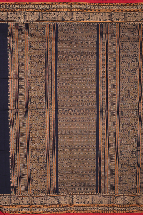 Coimbatore Cotton Saree In Black With Checks Design