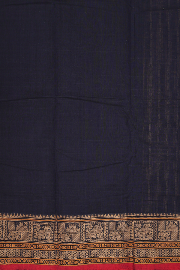 Coimbatore Cotton Saree In Black With Checks Design
