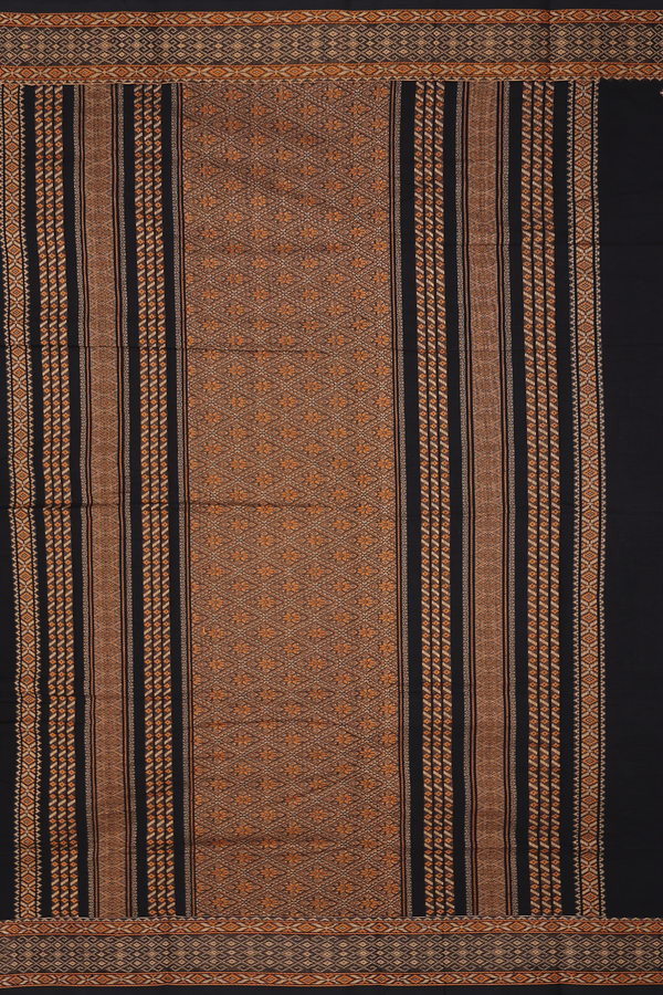Coimbatore Cotton Saree In Black With Threadwork Buttas