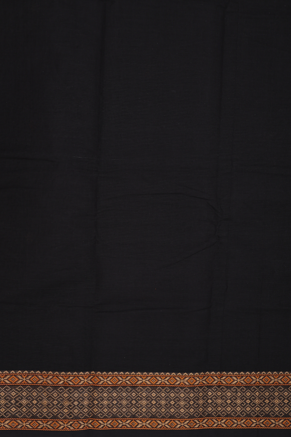 Coimbatore Cotton Saree In Black With Threadwork Buttas