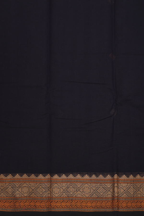 Coimbatore Cotton Saree In Black With Threadwork Buttas