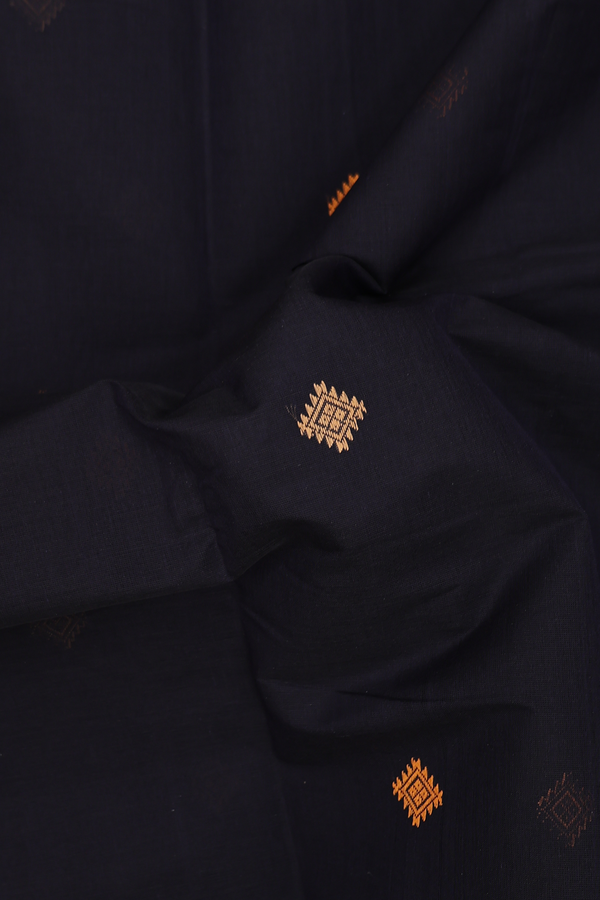 Coimbatore Cotton Saree In Black With Threadwork Buttas