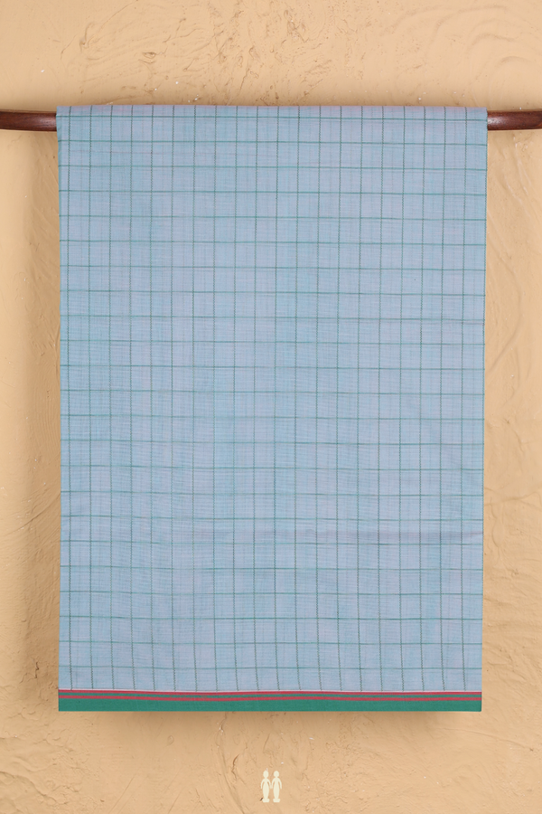 Coimbatore Cotton Saree In Blue With Checks Design