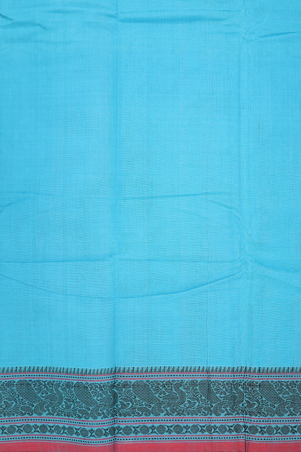 Coimbatore Cotton Saree In Blue With Checks Design