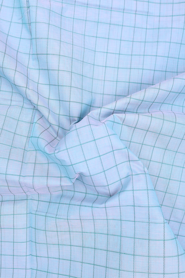 Coimbatore Cotton Saree In Blue With Checks Design