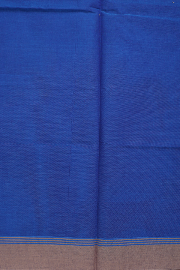 Coimbatore Cotton Saree In Blue With Peacock Motifs