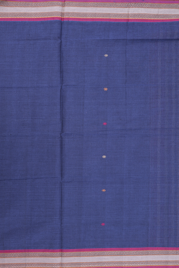 Coimbatore Cotton Saree In Blue With Threadwork Buttas