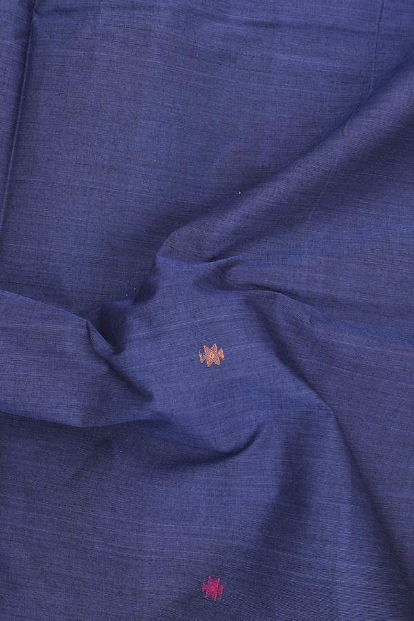 Coimbatore Cotton Saree In Blue With Threadwork Buttas
