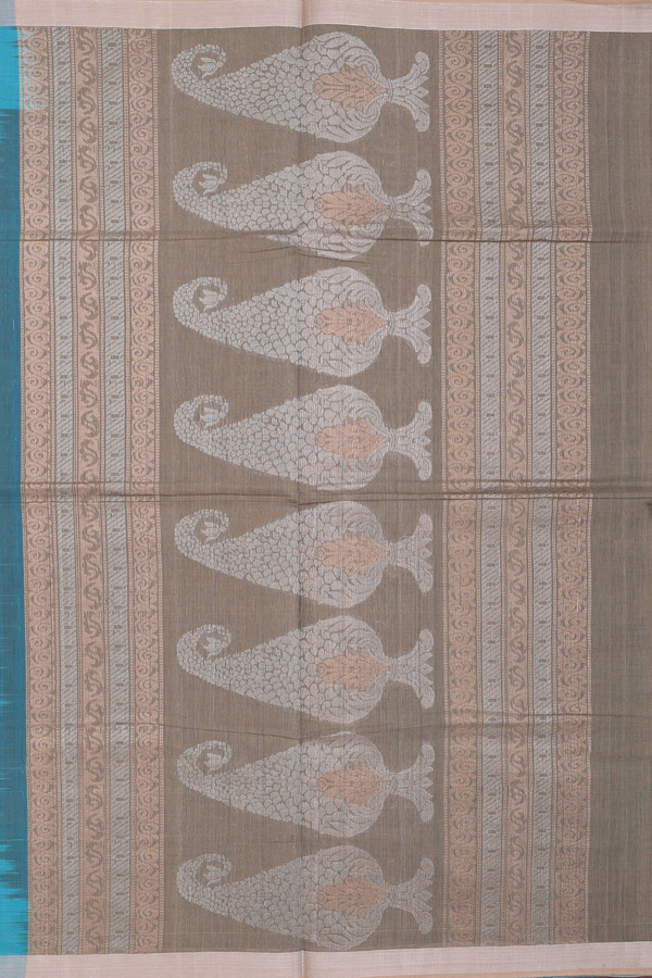 Coimbatore Cotton Saree In Blue With Zari Motifs