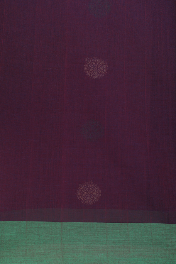 Coimbatore Cotton Saree In Brown With Peacock Buttas