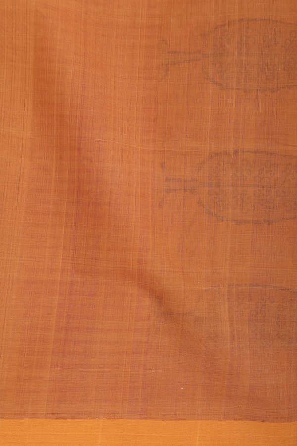 Coimbatore Cotton Saree In Brown With Threadwork Motifs