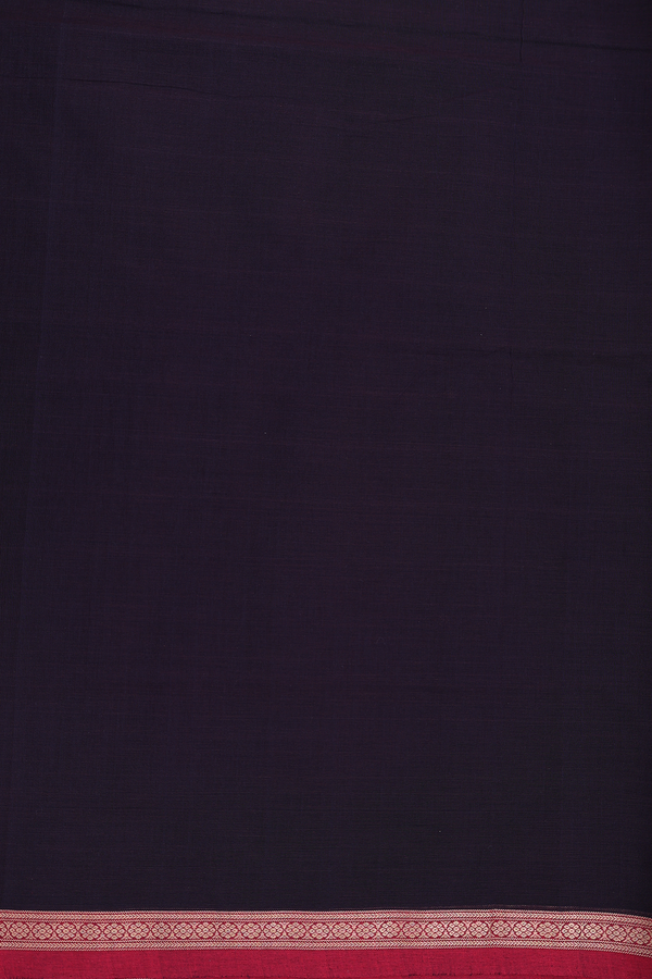 Coimbatore Cotton Saree In Dark Oak Brown With Zari Buttis