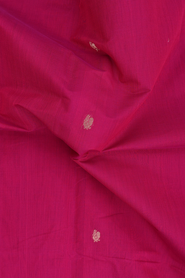 Coimbatore Cotton Saree In Deep Mulberry With Peacock Buttas