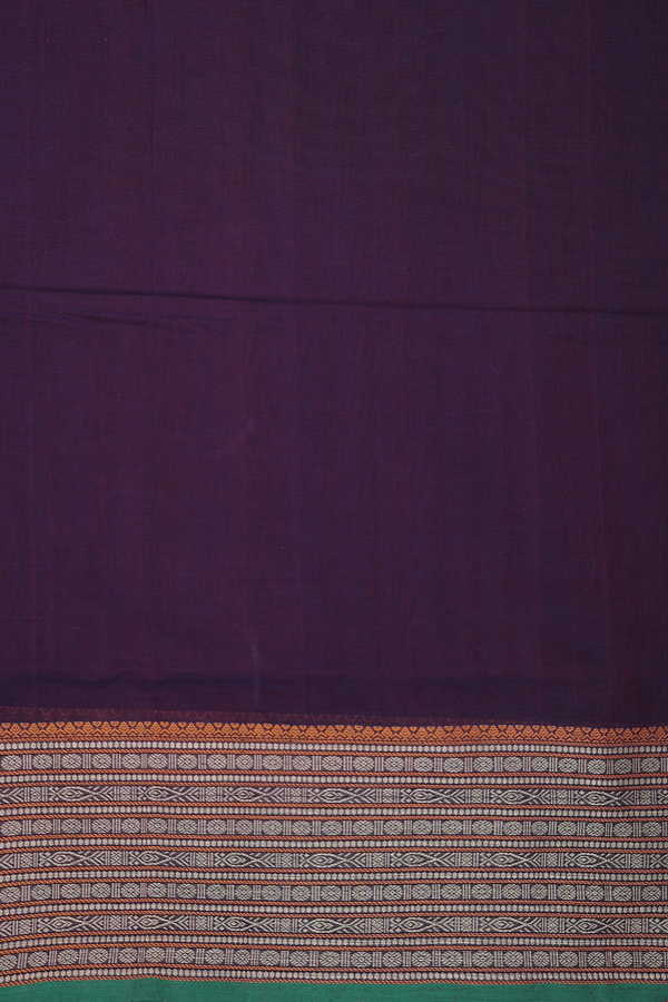 Coimbatore Cotton Saree In Deep Purple With Rudraksh Buttis
