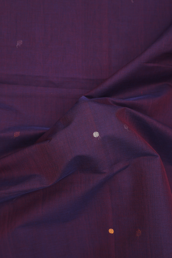Coimbatore Cotton Saree In Deep Purple With Rudraksh Buttis