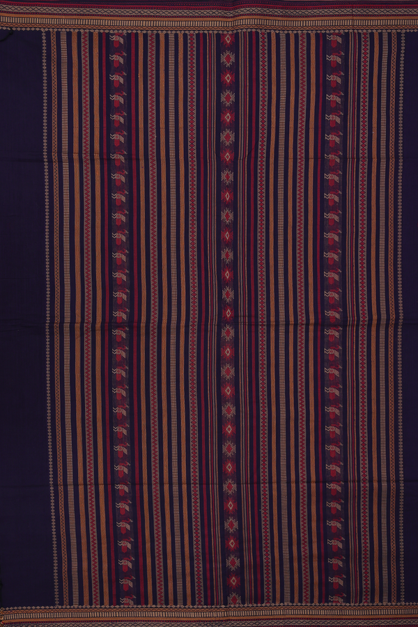 Coimbatore Cotton Saree In Deep Purple With Threadwork Buttas