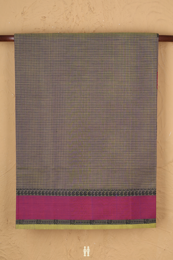 Coimbatore Cotton Saree In Dual Tone With Checks Design