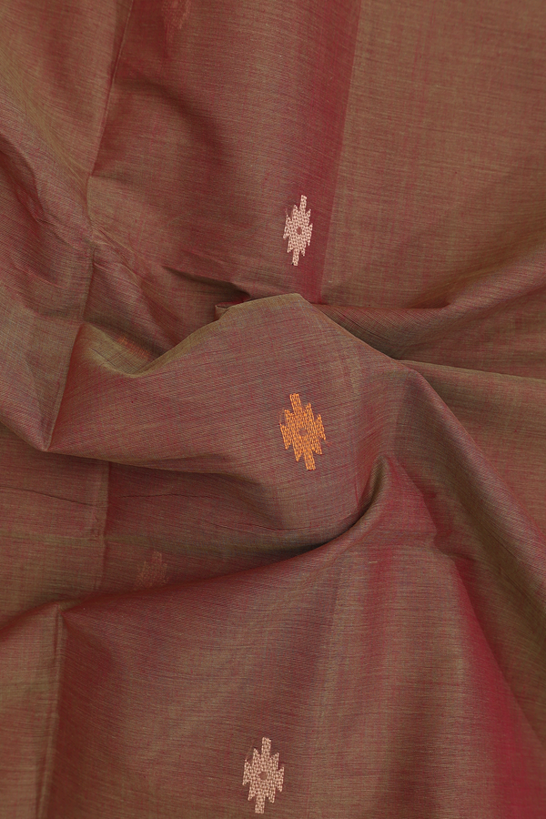 Coimbatore Cotton Saree In Dual Tone With Threadwork Buttas